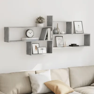 Image de Maison Exclusive - Étagère murale gris béton 167,5 x 18 x 68 cm, aggloméré