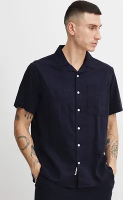 Produktbild von !Solid SDAllan Cuba Herren Kurzarmhemd aus Leinenmix  Herrenhemd Hemd Bowlinghemd Cuba-Kragen Umlegekragen Oversize Fit Hochwertige Viskose-Qualität