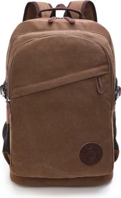 Produktbild von Grosse Kapazität Frau Herren Canvas Laptop Rucksack Schulrucksack Studenten Rucksack Jungen Teenager Arbeitsrucksack für Alltag Business, kaffee