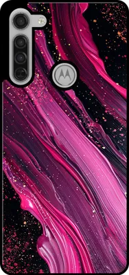 Produktbild von Smartphonica Phone Case Fit für Motorola Moto G8 mit Marmor-Druck - TPU zurück Abdeckung Fall Marmor-Design - lila rosa