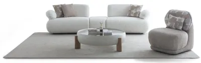 Immagine prodotto di Set di divani bianchi Moderno 4 posti Poltrona in tessuto