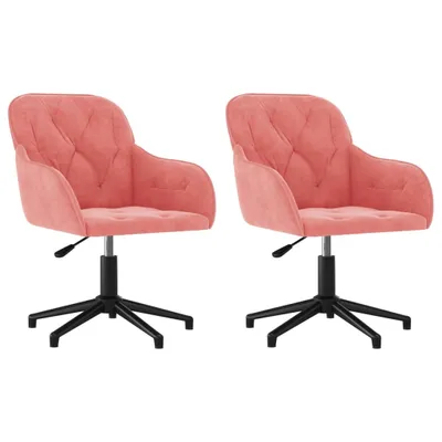 Image de Chaises pivotantes à manger lot de 2 Rose Velours