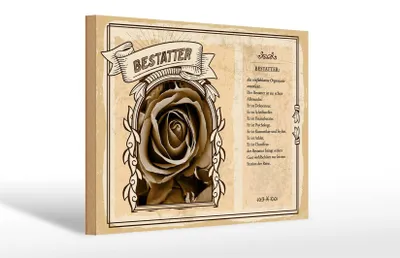 Produktbild von Holzschild Berufe 30x20cm Bestatter Dekorateur Kosmetiker
