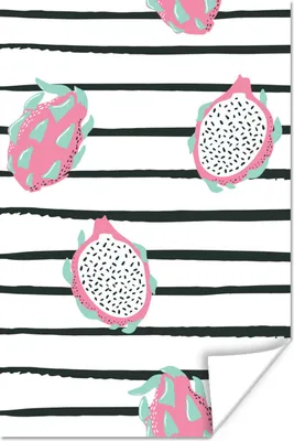 Produktbild von MuchoWow® Poster Sommer - Obst - Rosa 120x180 cm - Kunstposter