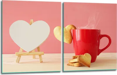 Produktbild von Herdabdeckplatten 2x40x52 Glaskeramikfeld 2-Teilig Glas Spritzschutz Herz