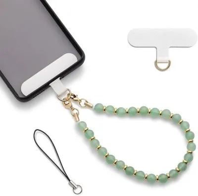 Immagine prodotto di Collana per cellulare con perline e braccialetto verde