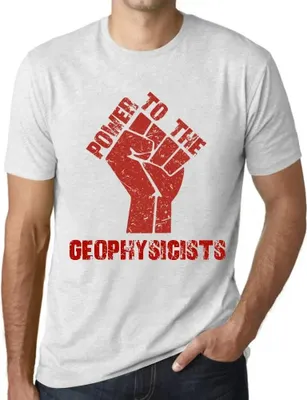 Produktbild von Herren Grafik T-Shirt Alle Macht den Geophysikern – Power To The Geophysicists – Öko-Verantwortlich Vintage Jahrgang Kurzarm Lustige Druck Geburtstag