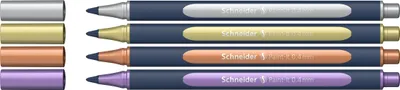 Produktbild von Schneider Schreibgeräte Paint-It 050, Anklippbarer versenkbarer Stift, Mehrfarbig, Kupfer, Gold, Metallic violett, Silber, Kunststoff, 0,4 mm, Beidhändig