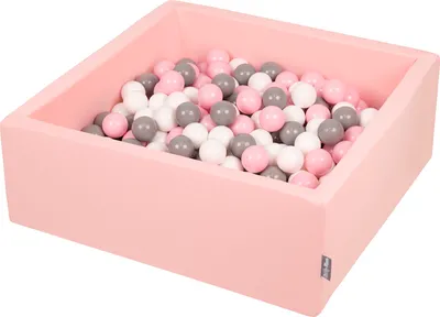 Produktbild von KiddyMoon Bällebad 90x30cm 300 Bälle ∅7cm Quadrat Bällepool Mit Bunten Bällen Für Babys Und Kinder