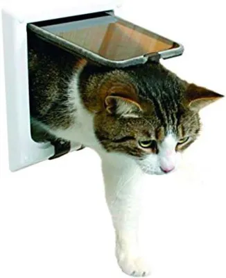 Productafbeelding van Famanu kattenluik - 4-voudige doorgang met tunnel, wit