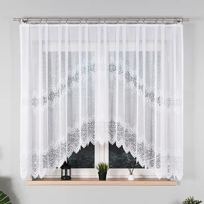 Produktbild von VIOLETTA - Fertiggardine aus Jacquard mit Schnitt unten - 300x160 cm - weiß