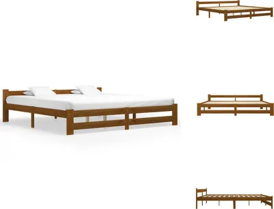 Produktbild von vidaXL Massivholzbett Honigbraun Kiefer 200x200 cm - Betten & Bettgestelle