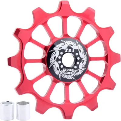 Productafbeelding van Fiets Derailleur Wieltjes - Achterderailleur Poelies - Fietsen Onderhoud - Keramische Lagers - 12T - Rood