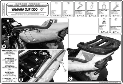 Produktbild von Topcase-Träger GiVi für Monokey® oder Monolock® Koffer für Yamaha XJR 1300