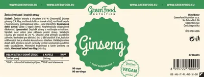 Produktbild von GreenFood Nutrition Ginseng 90 Kapseln