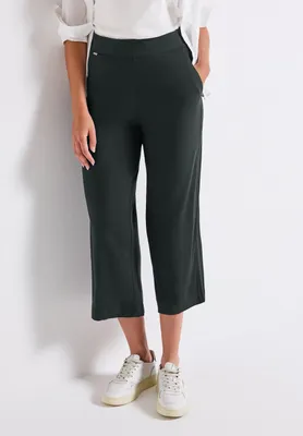 Produktbild von Street One Wide Leg Hose 'Wide Leg Jersey-Hose Style Emee', A379432, pine grove green, Gr. 36 x 26