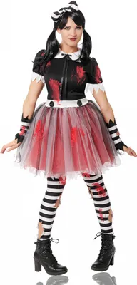 Produktbild von Blutige Horrorpuppe Kostüm für Halloween Größe: L