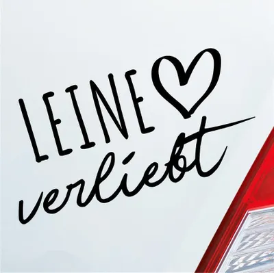 Produktbild von Auto Aufkleber Leine verliebt Herz Fluss Wasser Water Liebe Car 19x10 cm Schwarz Matt Sticker Heckscheibenaufkleber