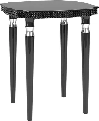 Produktbild von Casa Padrino Luxus Art Deco Beistelltisch Schwarz / Silber 52 x 52 x H. 65 cm - Edler Massivholz Tisch - Art Deco Wohnzimmer Möbel