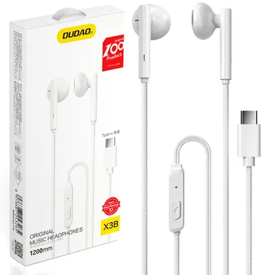 Produktbild von Dudao przewodowe słuchawki USB Typ C 1,2m biały (X3B-W)