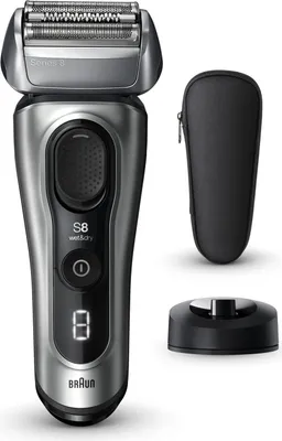 Produktbild von Braun Series 8 8517s, Silber, Tasten, Akku, Lithium-Ion (Li-Ion), Integrierte Batterie, 60 min