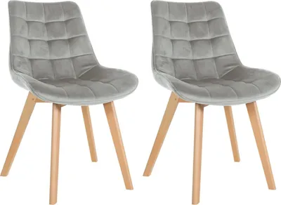 Produktbild von 2er Set Stühle Brook Samt grau