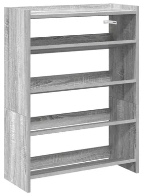 Zdjęcie produktu dla vidaXL Stojak na buty szary Sonoma 60x25x81 cm Materiał drewnopochodny