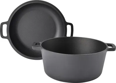 Produktbild von TAINO Dutch Oven 6L Gusseisen Deckel Ø 25cm Allzweck-Kochtopf Schmortopf Dopf