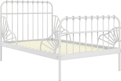 Image de vidaXL Lit gigogne blanc métal 80x130/200 cm