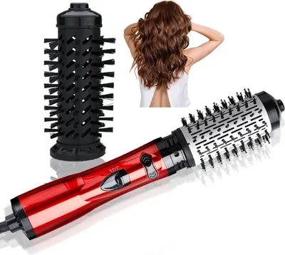 Produktbild von 750W Warmluftbürste rotierend,3-in-1 Hairstyler mit 2 Bürstenköpfen,3 Geschwindigkeitsstufen,geeignet zum Föhnen, Glätten und Locken
