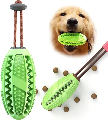 Produktbild von Hunde-Zahnreinigungs-Kauspielzeug,Kauspielzeug HundZahnreinigungs-Hund-Intelligenz-Spielzeug,robuster Naturkautschuk und Zahnreinigung,Hund-Futterball,für mittlere bis große Hunde