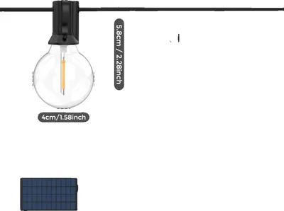 Produktbild von LED Solar Lichterkette, Fernbedienung, Dimmable Modi, 15.5m 40Lampen