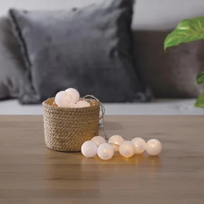 Zdjęcie produktu dla GIRLANDA Bawełnabals biała 16 LAMPEK LED na baterie