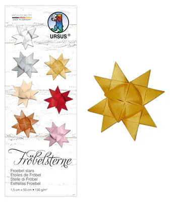 Produktbild von Ursus 3210079 - Papierstreifen für Fröbelsterne, gold, aus Tonzeichenpapier 130