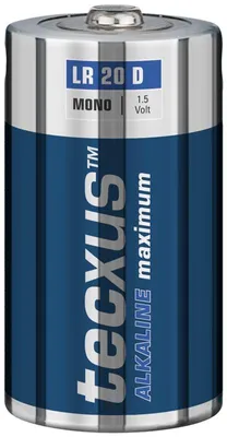 Zdjęcie produktu dla 4 sztuki baterii Tecxus 23637 Alkaline maximum LR20/D (jednokierunkowa), 2 sztuki w blistrze, niebiesko-srebrne – bateria alkaliczno-manganowa (alkaliczna), 1,5 V