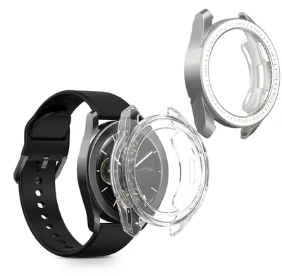Produktbild von kwmobile 2x Silikon Hülle für Xiaomi Watch S3 Schutzhülle - Fullbody Display Cover Set aus Silikon - Transparent Silber