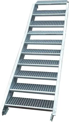 Produktbild von Stahltreppe verzinkt 10 Stufen Geschosshöhe 150-200cm / Stufenmaße 90 cm x 24 cm