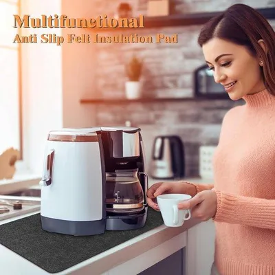 Immagine prodotto di Tappetini isolanti per cucina, set da 2, antiscivolo, neri
