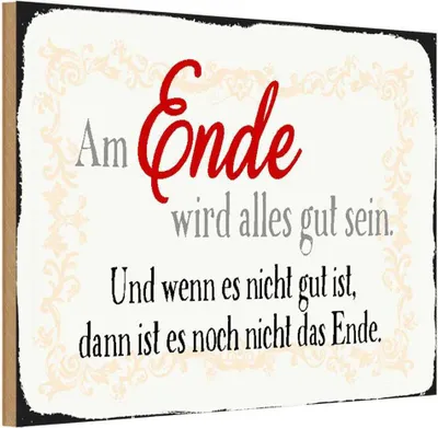 Produktbild von vianmo Holzschild 12x18 cm am Ende wird alles gut sein Dekoration