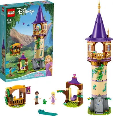 Produktbild von LEGO 43187 Disney Princess Rapunzels Turm Set mit 2 Mini-Puppen aus dem Film „Rapunzel – Neu verföhnt“, kreatives Spielzeug für Kinder ab 6 Jahren