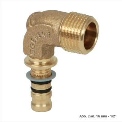 Produktbild von Geberit Mepla Übergangswinkel mit AG 16 mm - 1/2"