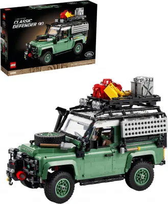 Image de LEGO Icons Land Rover Defender 90 classique, 4 x 4 véhicules tout-terrain, kit de construction de voiture miniature pour adultes, collection de voitures à construire 10317