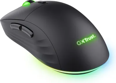 Zdjęcie produktu dla Trust GXT 927 Redex+, Po prawej stronie, Laser, RF Wireless + USB Type-A, 25600 DPI, Czarny
