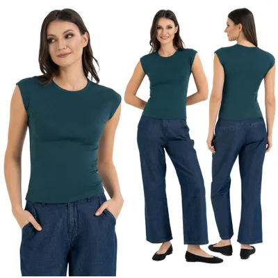 Immagine prodotto di Moraj - Camicia da donna, taglia S - Top da donna, verde - Maglia da donna - T-shirt da donna, scollo rotondo