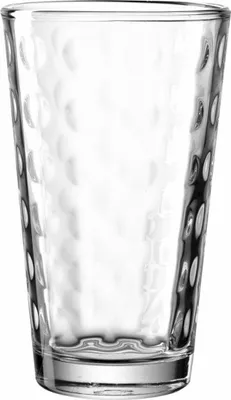 Produktbild von Leonardo Trinkglas Optic, Wasserglas, Saftglas, Kalk-Natron Glas, Klar, 400 ml, 012548