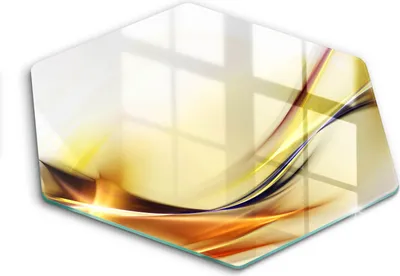Produktbild von Glasschneideplatte - Herdabdeckplatte - Hexagon 40 cm -Schneidebrett - Spritzschutz - Abstraktionslichtlinien