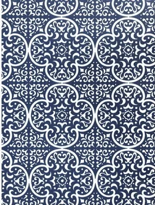 Produktbild von Bodenschutzmatte Vintage Floor Maroccan Tile dunkelblau 65x180 cm