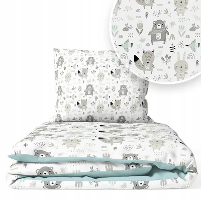 Produktbild von Kinderbettwäsche 100x135 Baumwolle Baby Bettwäsche Set 100x135 + 40x60 Kissenbezug Jungen & Mädchen Kleinkind Bettbezug