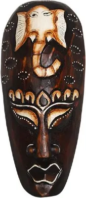Produktbild von Maske bemalt 20 cm, Holz-Maske aus Bali, Wandmaske