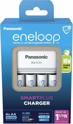 Produktbild von eneloop Panasonic Charger Smart & Quick BQ-CC55 + 4x AA/2000